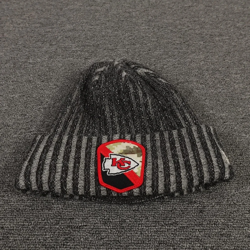 Kansas City Chiefs Beanie Hat Cap‎ Mens One Size Gray NFL Football New Era Camo